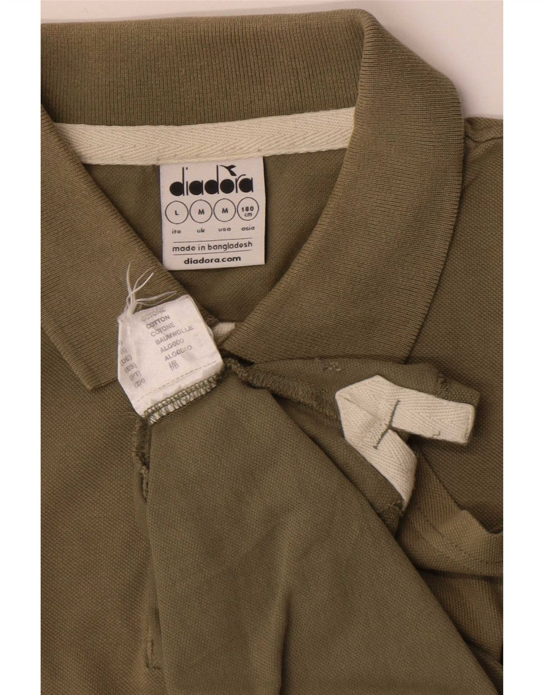 Polo Diadora Uomo Medio Kaki Cotone
