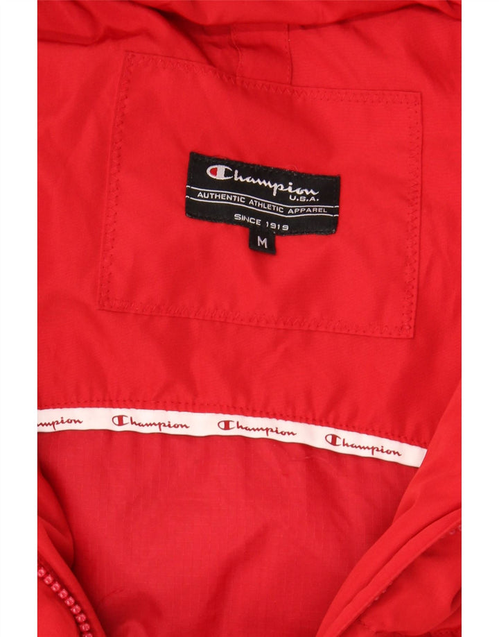 CHAMPION Womens Hooded Padded Jacket UK 14 Medium Red Vintage Champion and Second-Hand Champion from Messina Hembry 
