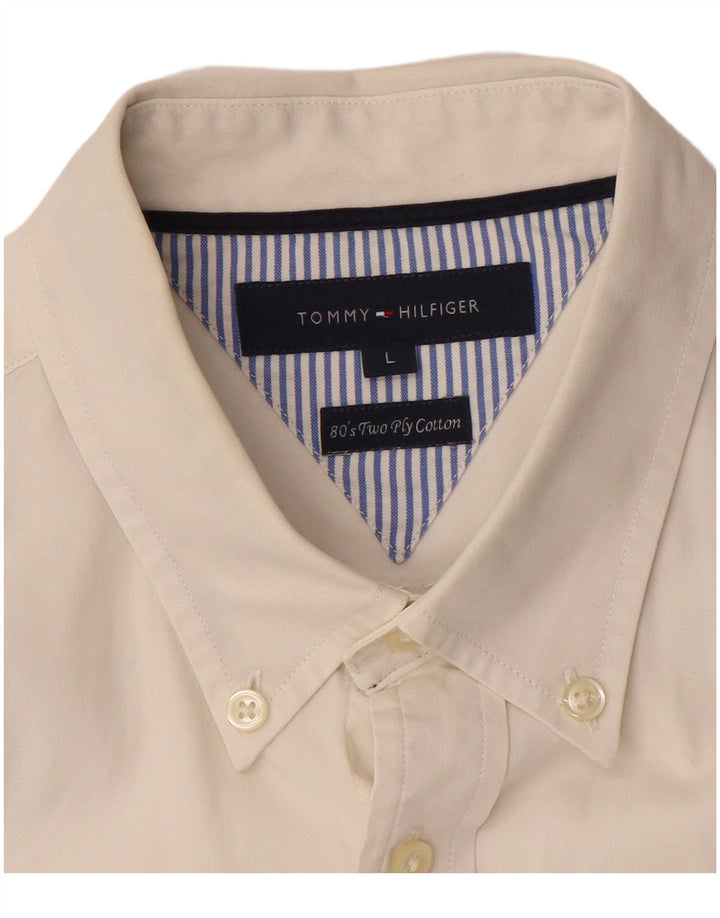 TOMMY HILFIGER Camicia da uomo grande in cotone bianco