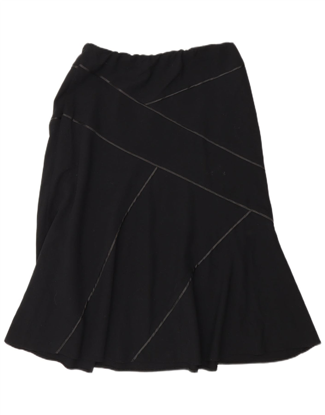 Gonna a trapezio da donna Marks & Spencer UK 14 media W30 poliestere nero