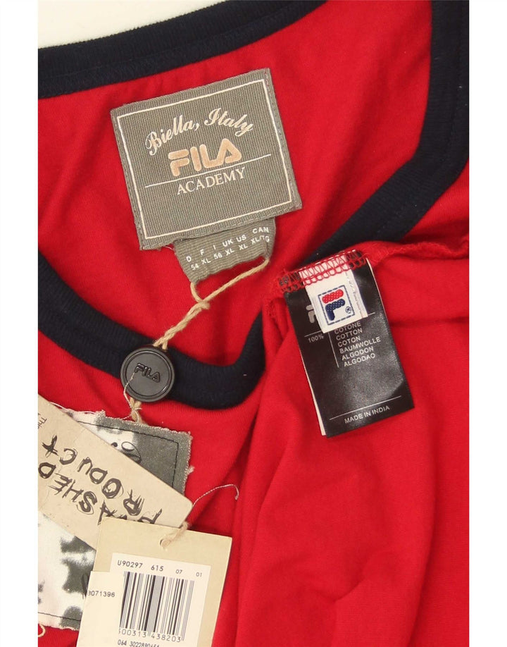 Maglietta Fila da uomo Top XL in cotone rosso