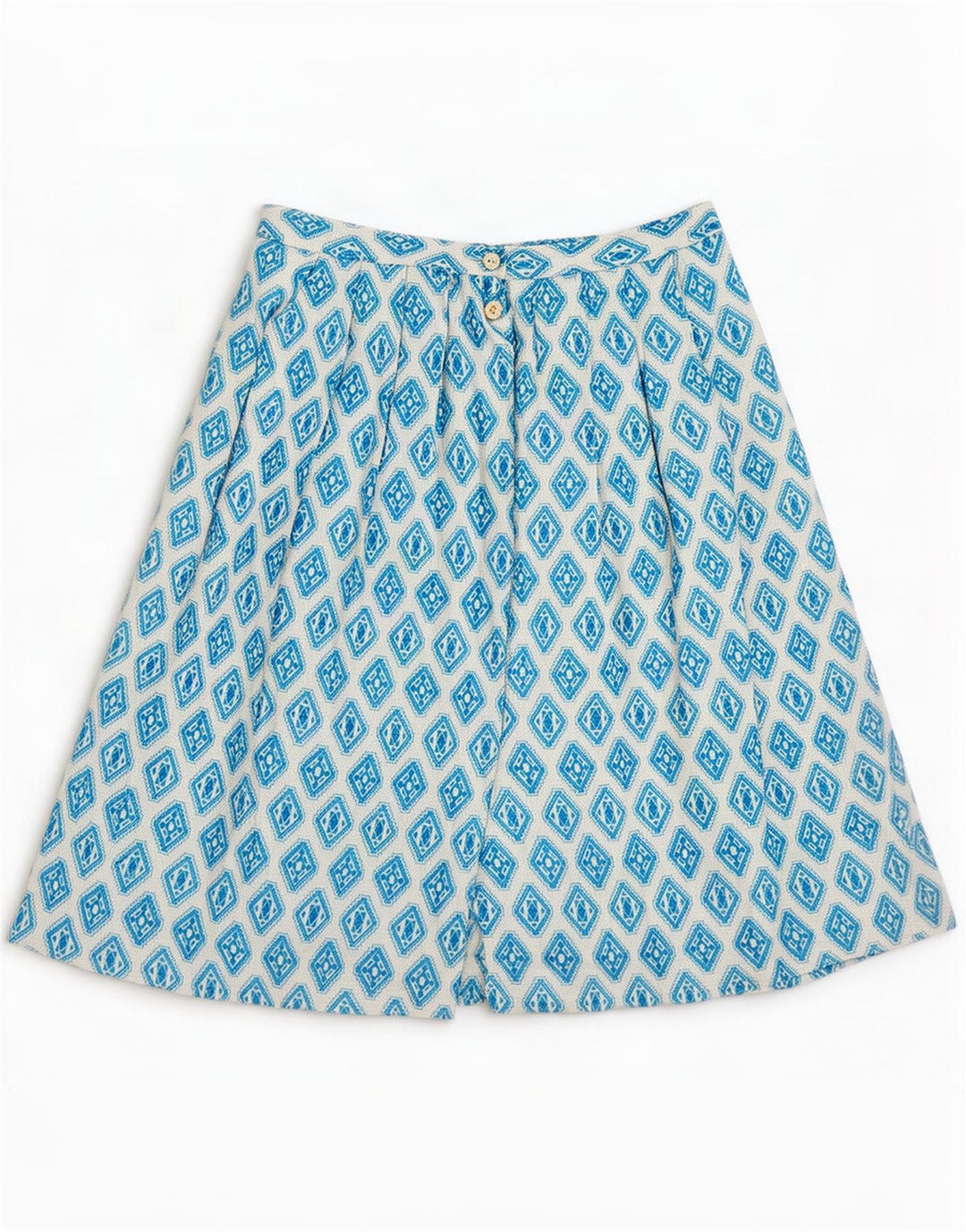 Gonna Plissettata Donna Elle Erre IT 44 Media W29 Viscosa Geometrica Blu
