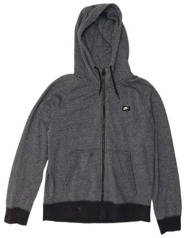 Felpa con cappuccio e zip Nike da uomo in cotone medio blu navy screziato