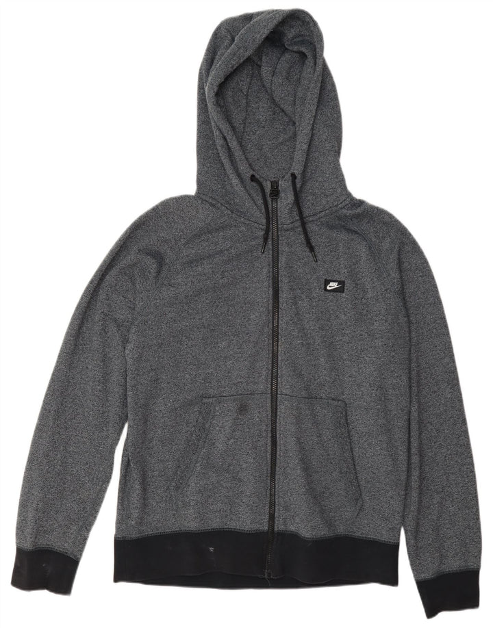Felpa con cappuccio e zip Nike da uomo in cotone medio blu navy screziato