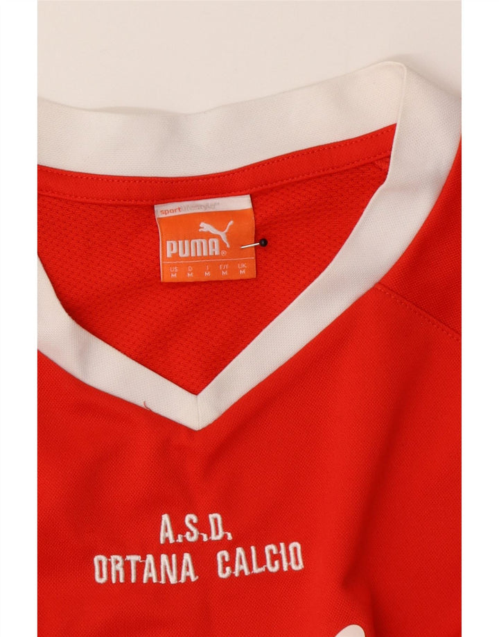 T-shirt grafica da uomo Puma Top rosso medio color block