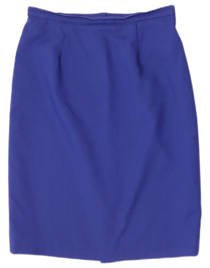 Set gonna da donna in 2 pezzi a 4 bottoni Berkertex UK 14 grande poliestere blu