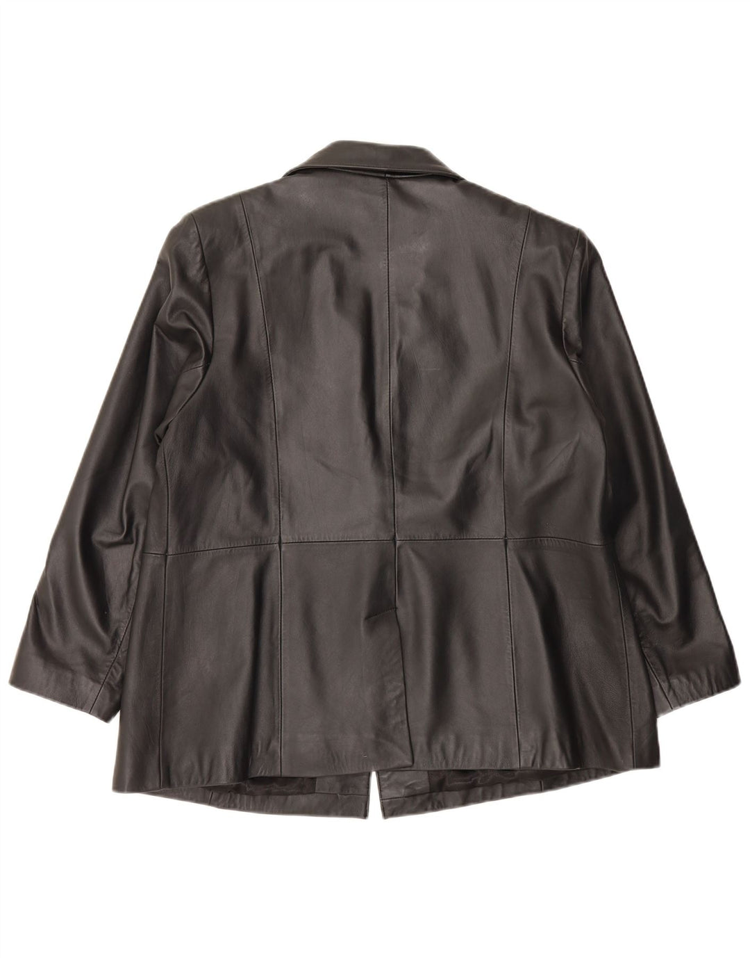 Giacca blazer in pelle da donna a 1 bottone Ann Harvey UK 20 2XL Nera
