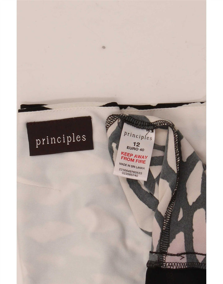 Abito a trapezio da donna con motivo astratto Principles UK 12 medio nero
