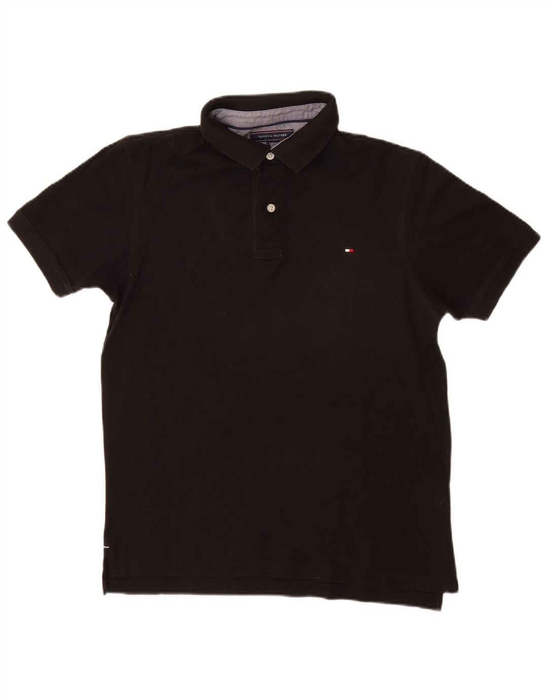 Polo da uomo Tommy Hilfiger grande in cotone nero