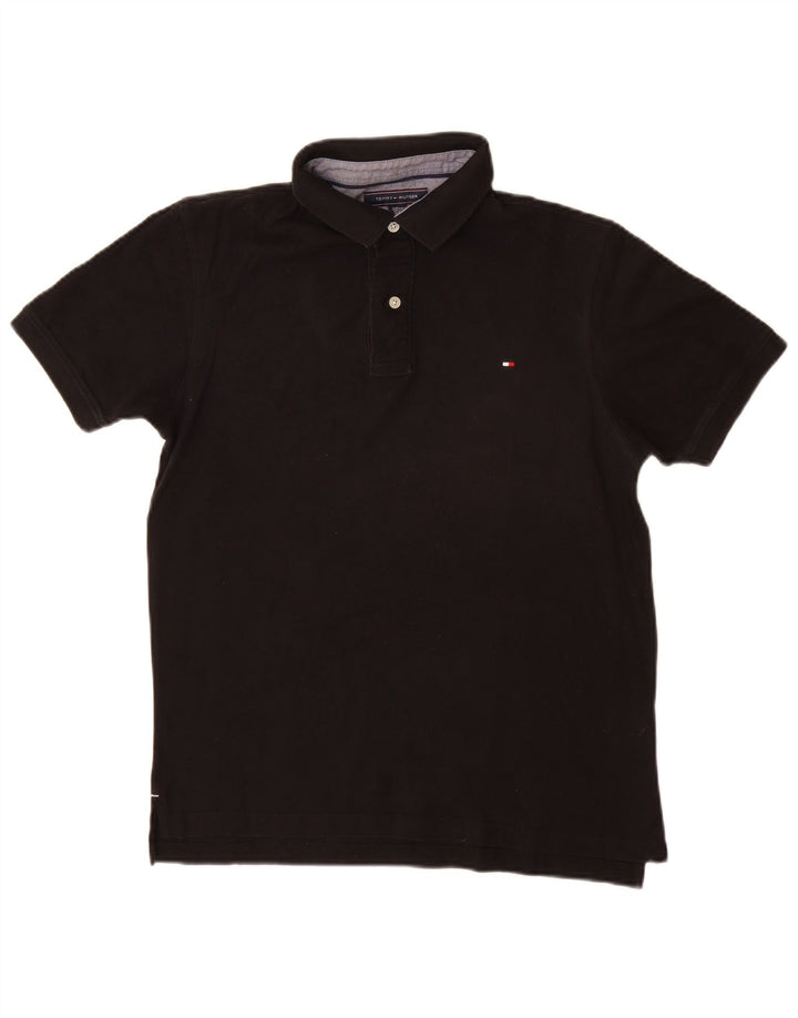 Polo da uomo Tommy Hilfiger grande in cotone nero