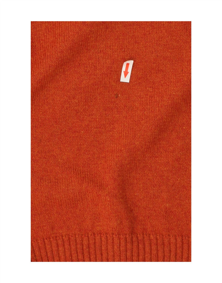 Maglione Bugatti da uomo con scollo a V XL arancione in lana d'agnello
