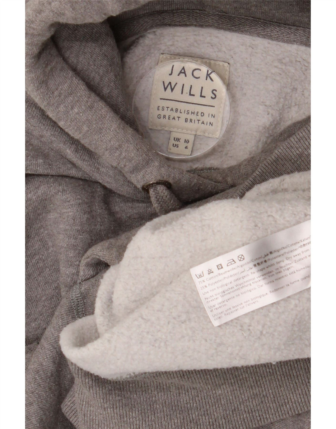 JACK WILLS Maglione da donna oversize con cappuccio Salcombe Devon UK 10 piccolo grigio