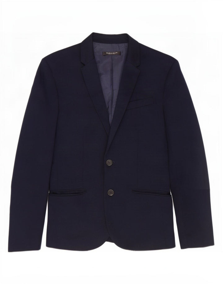 Giacca blazer da uomo a 2 bottoni Zara UK 36 piccola blu navy