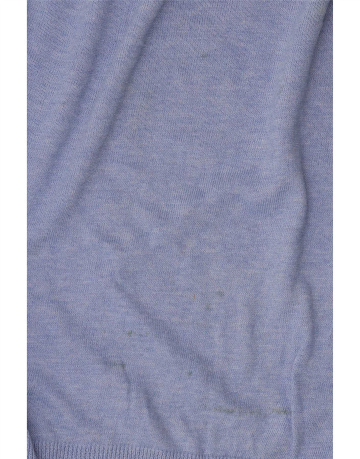 Maglione maglione con scollo a V da donna Zara UK 14 Poliestere blu medio
