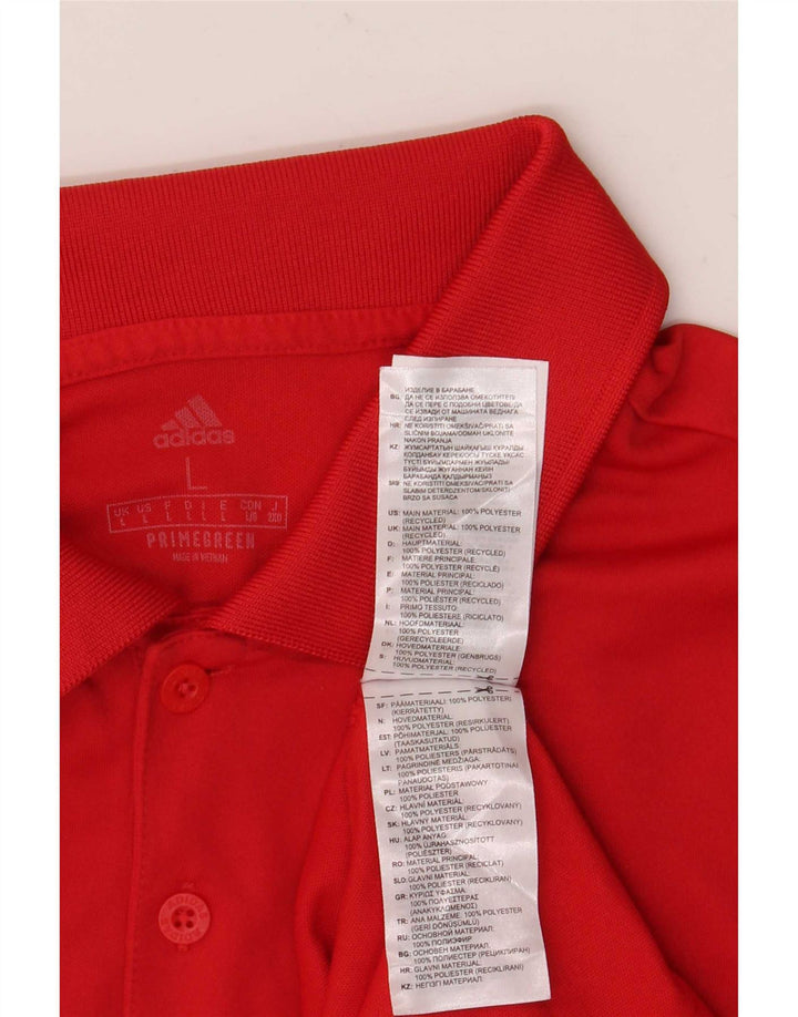 Polo Adidas da uomo grande rossa in poliestere