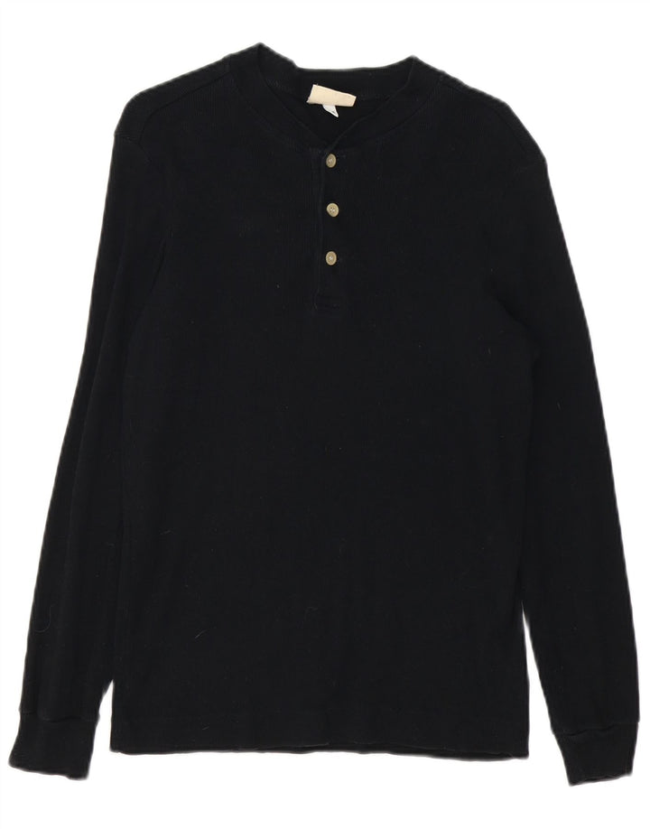 Top Uomo Sisley Manica Lunga Cotone Nero Medio