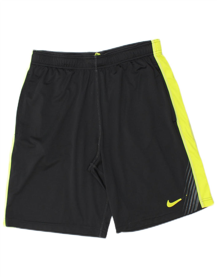 Pantaloncini sportivi Nike da uomo piccoli in poliestere color block nero