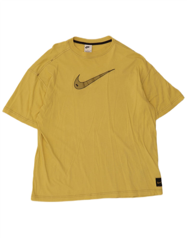 T-shirt grafica da uomo Nike Top Small in cotone giallo