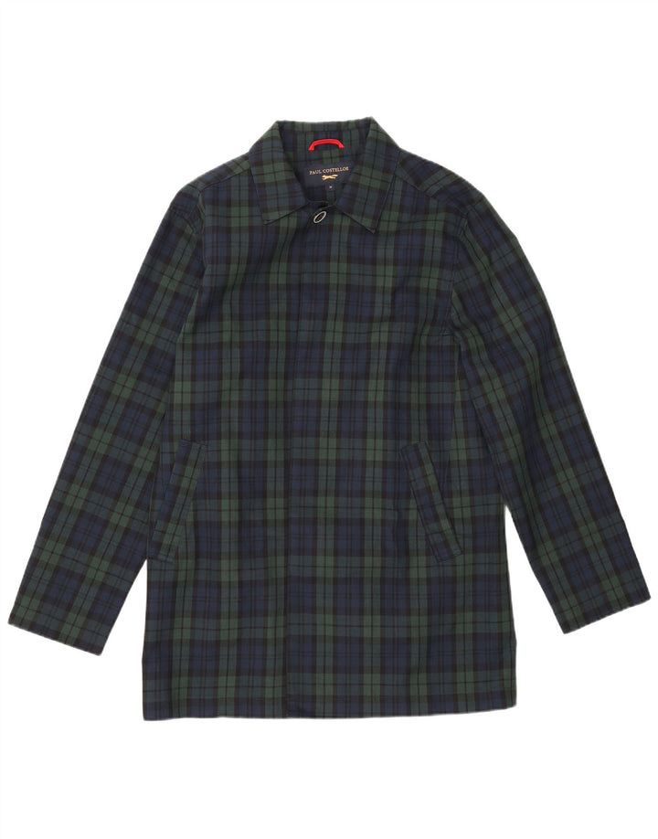 PAUL COSTELLOE Cappotto da uomo UK 38 Poliestere medio a quadri blu navy