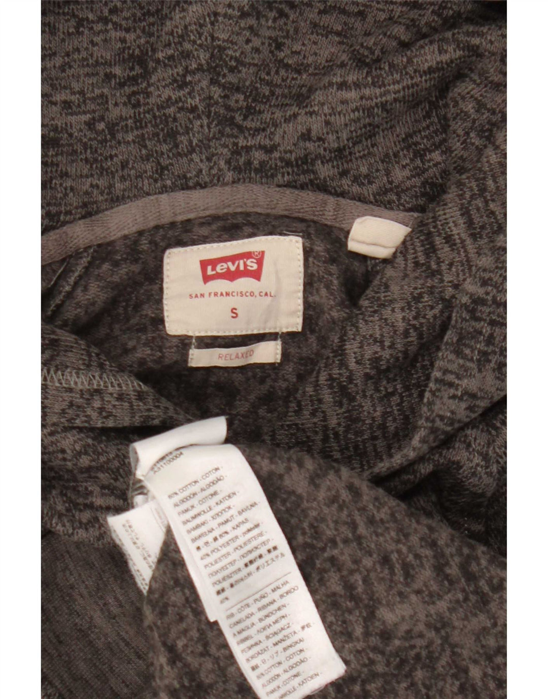 Levi's Uomo Maglione con cappuccio rilassato Maglione piccolo in cotone grigio screziato