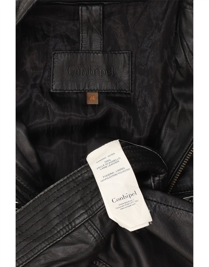 Giacca Biker In Pelle Donna Conbipel IT 46 Large Pelle Nera