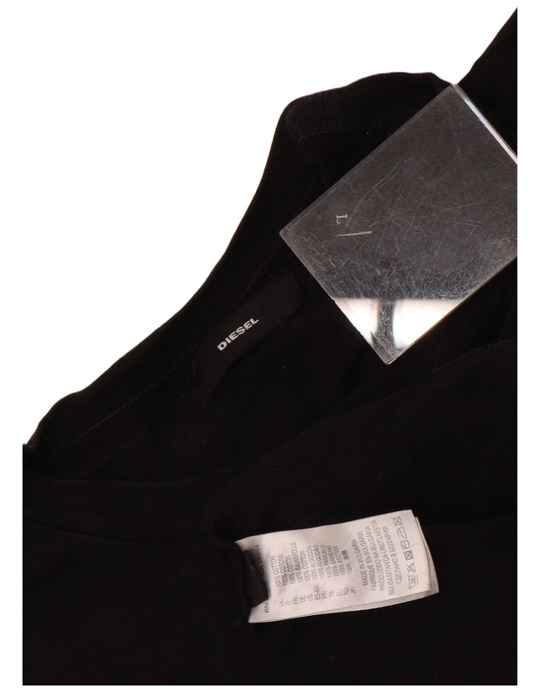 T-shirt grafica da uomo Diesel Top grande in cotone nero