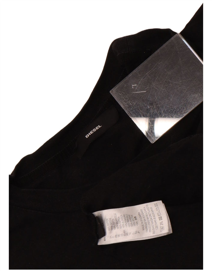 T-shirt grafica da uomo Diesel Top grande in cotone nero