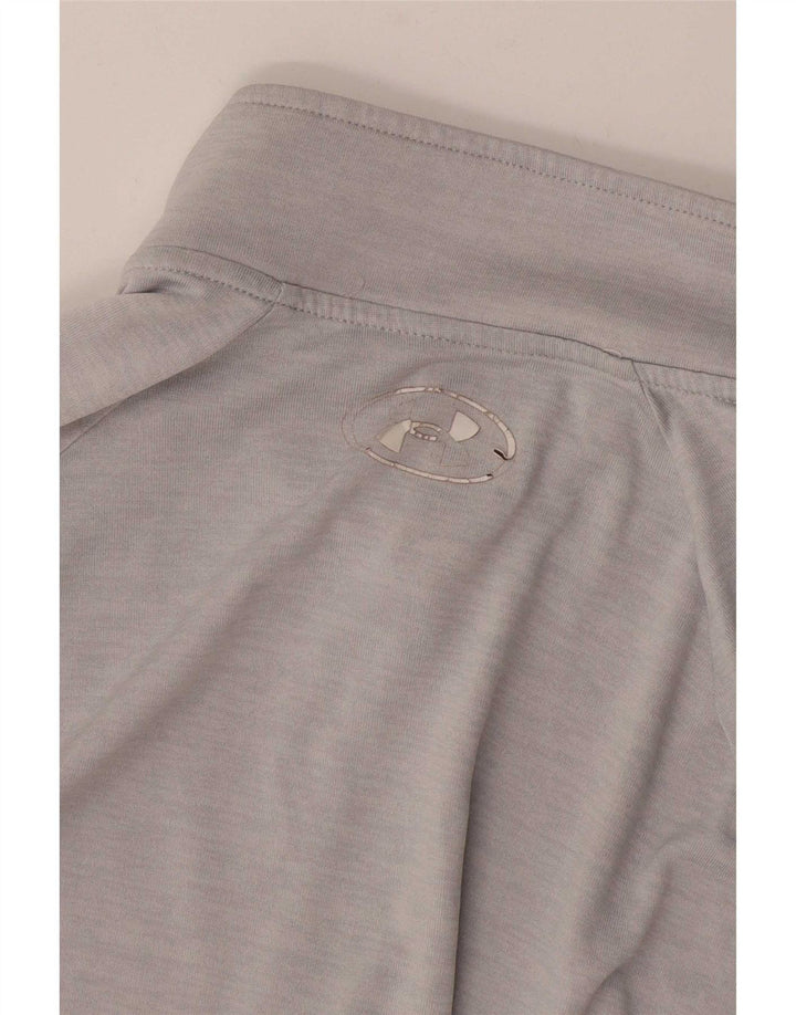 Under Armour Top da uomo con zip e collo a maniche lunghe in poliestere grigio piccolo