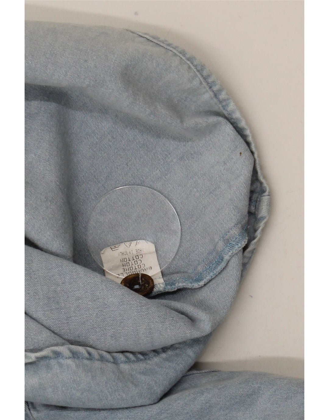 Camicia di jeans vintage da uomo in cotone floreale blu grande