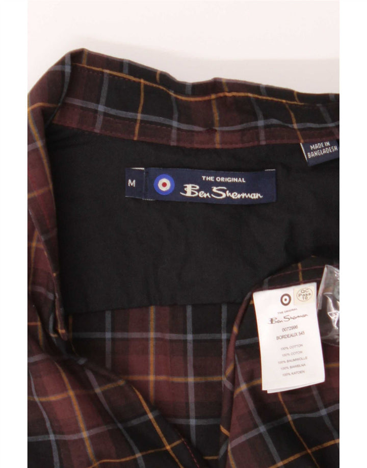 Camicia da uomo Ben Sherman in cotone a quadri marrone medio