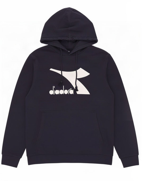 Felpa con cappuccio grafica da uomo Diadora XL in cotone blu navy