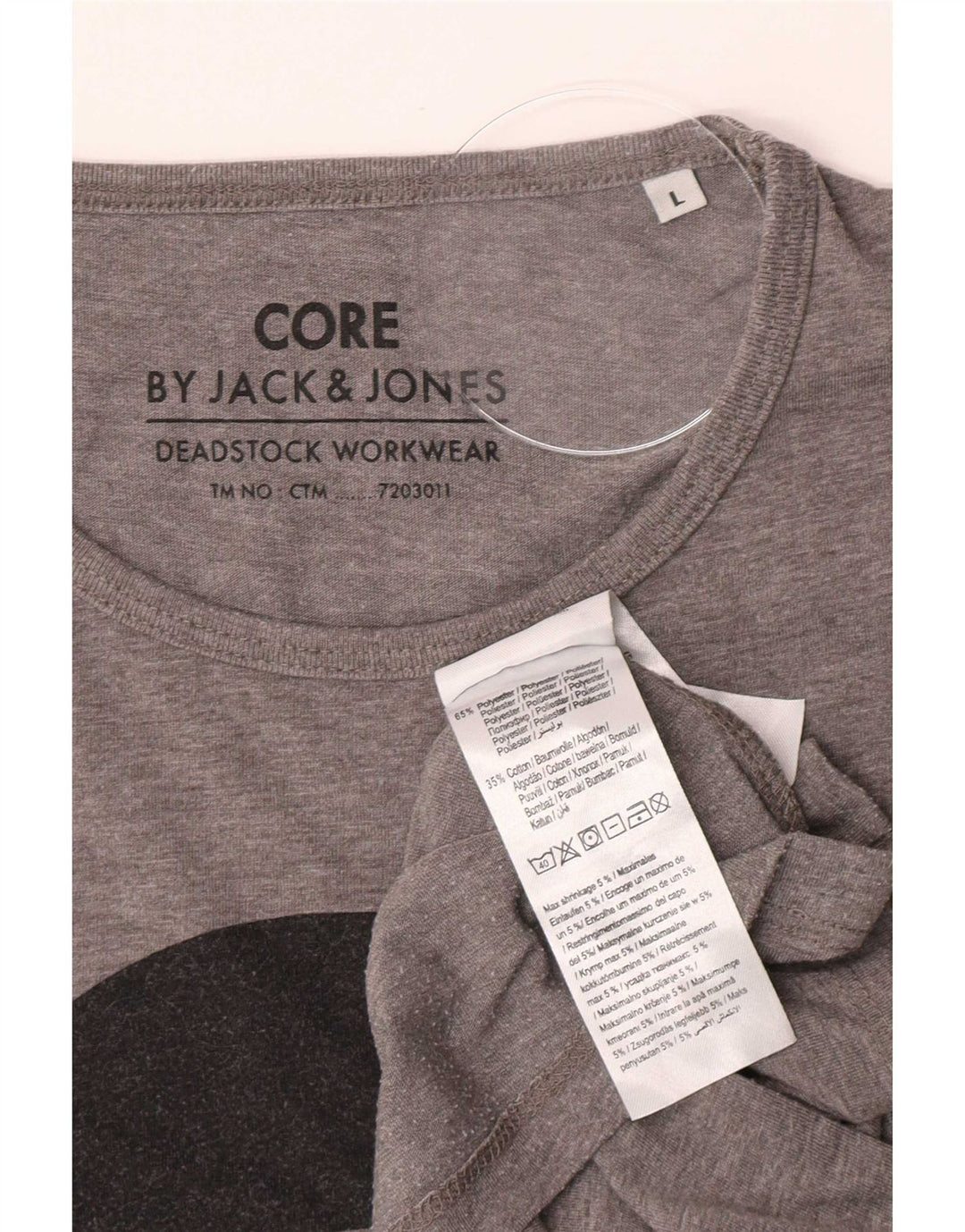 Jack & Jones T-shirt grafica da uomo Core Top grande in poliestere grigio