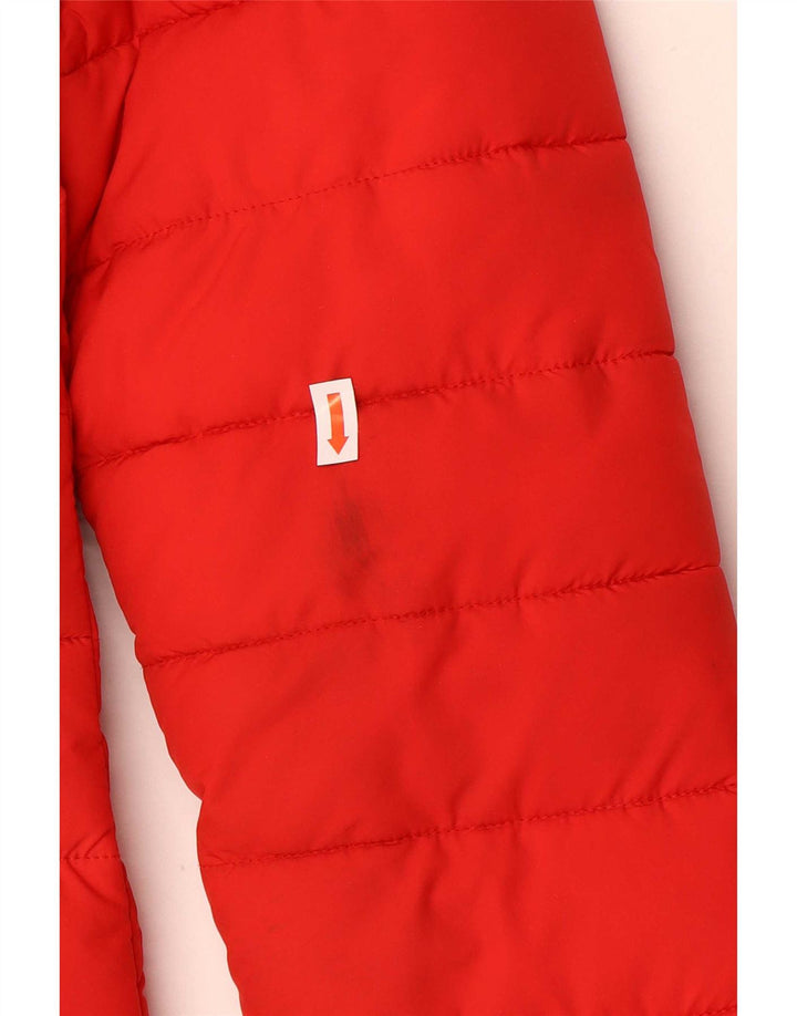 Cappotto imbottito con cappuccio da donna Superdry UK 8 piccolo poliestere rosso