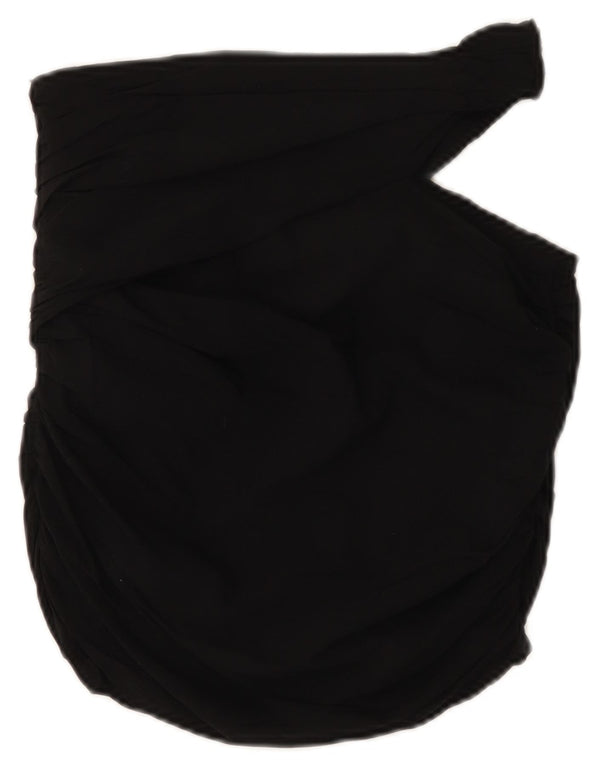 Top corto monospalla da donna Zara UK 8 piccolo in viscosa nera