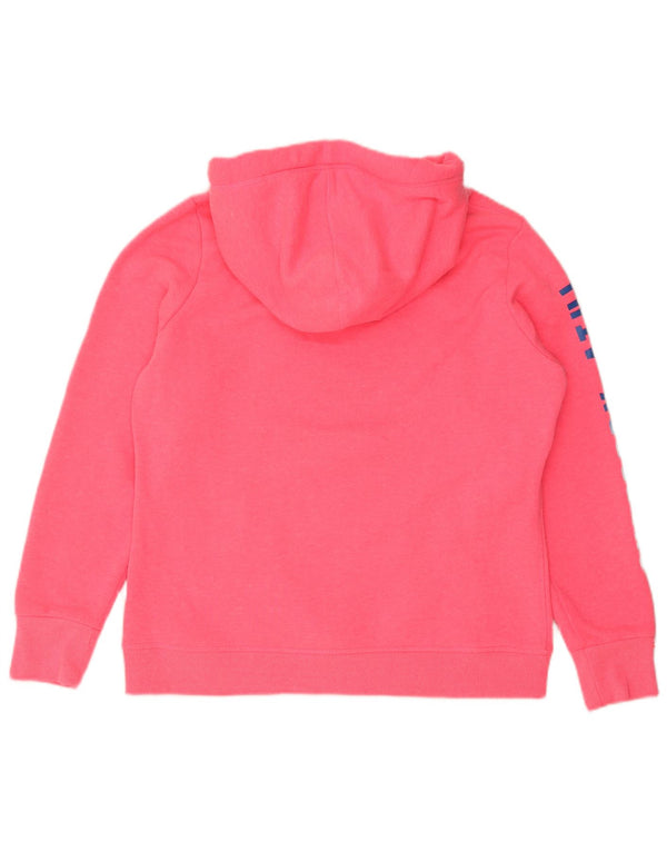 Felpa con cappuccio grafica da donna Superdry Track & Field UK 18 XL poliestere rosa