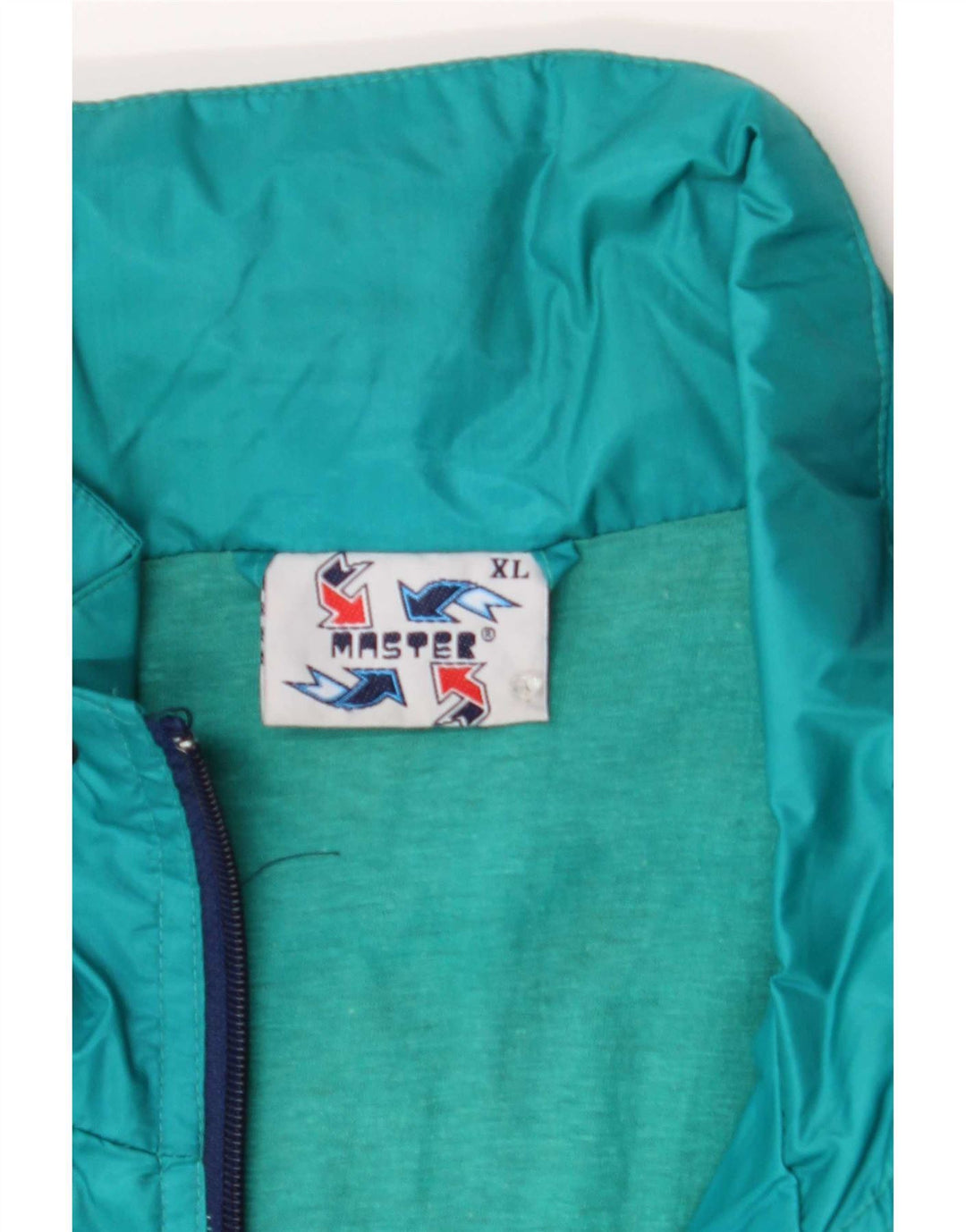 Giacca da tuta da uomo con cappuccio Master XL in nylon color block blu