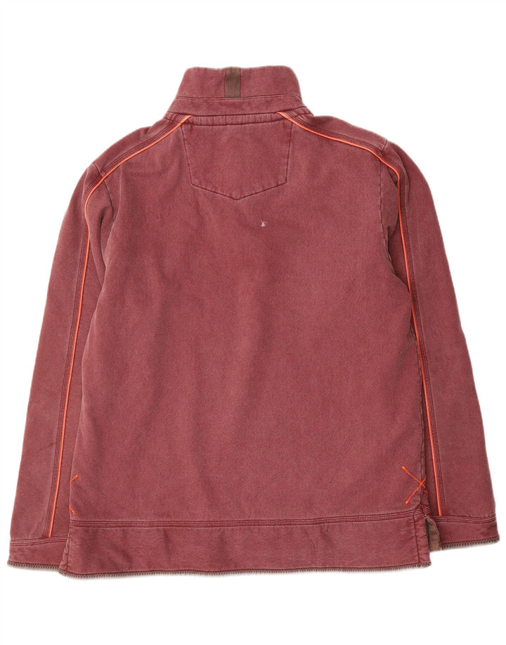 Felpa da uomo con collo con zip Fat Face, maglione grande, cotone rosso