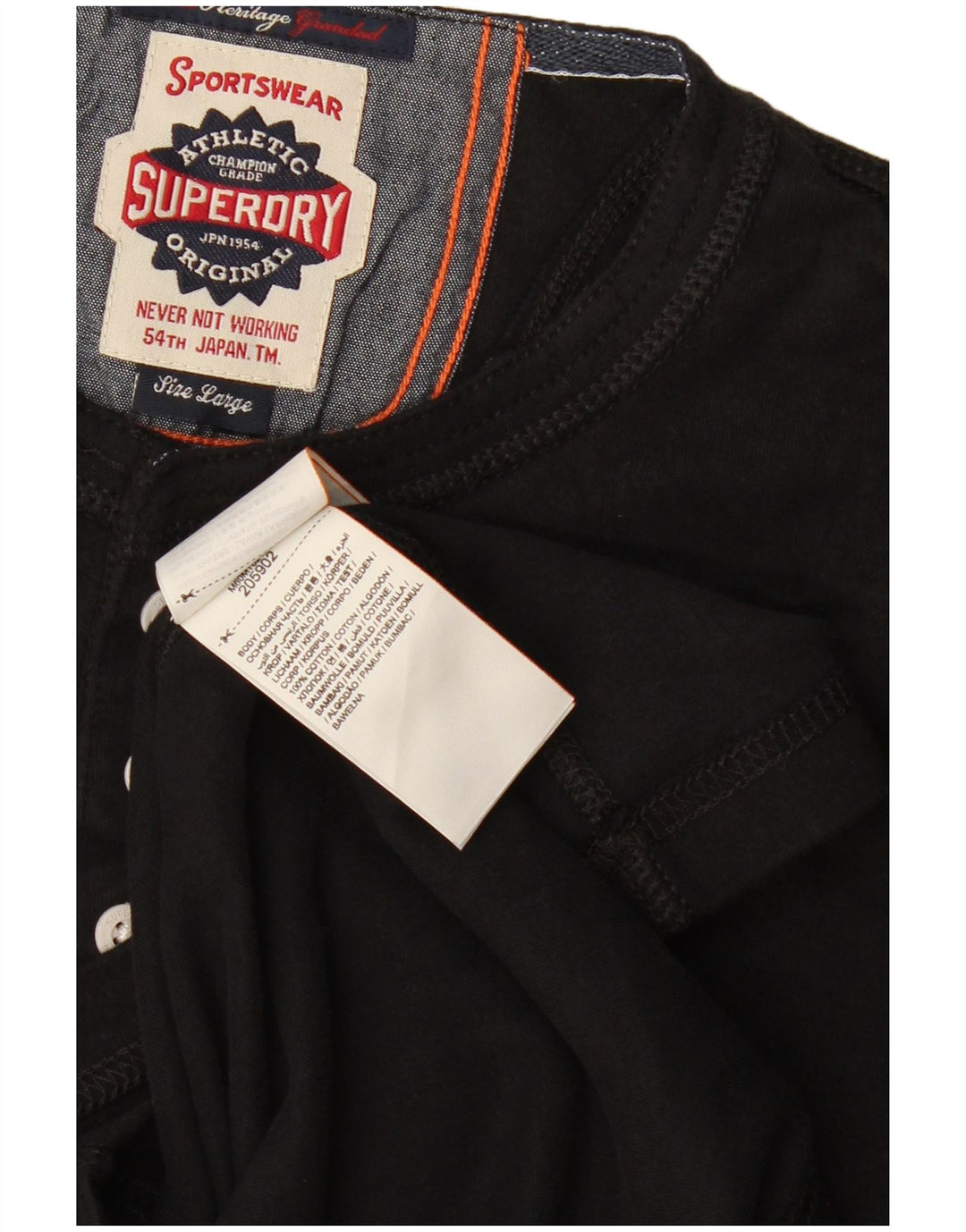 T-shirt da uomo Superdry Top grande in cotone nero