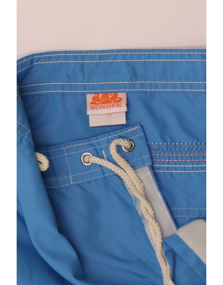 Pantaloncini da bagno da uomo Sundek in nylon color block blu medio