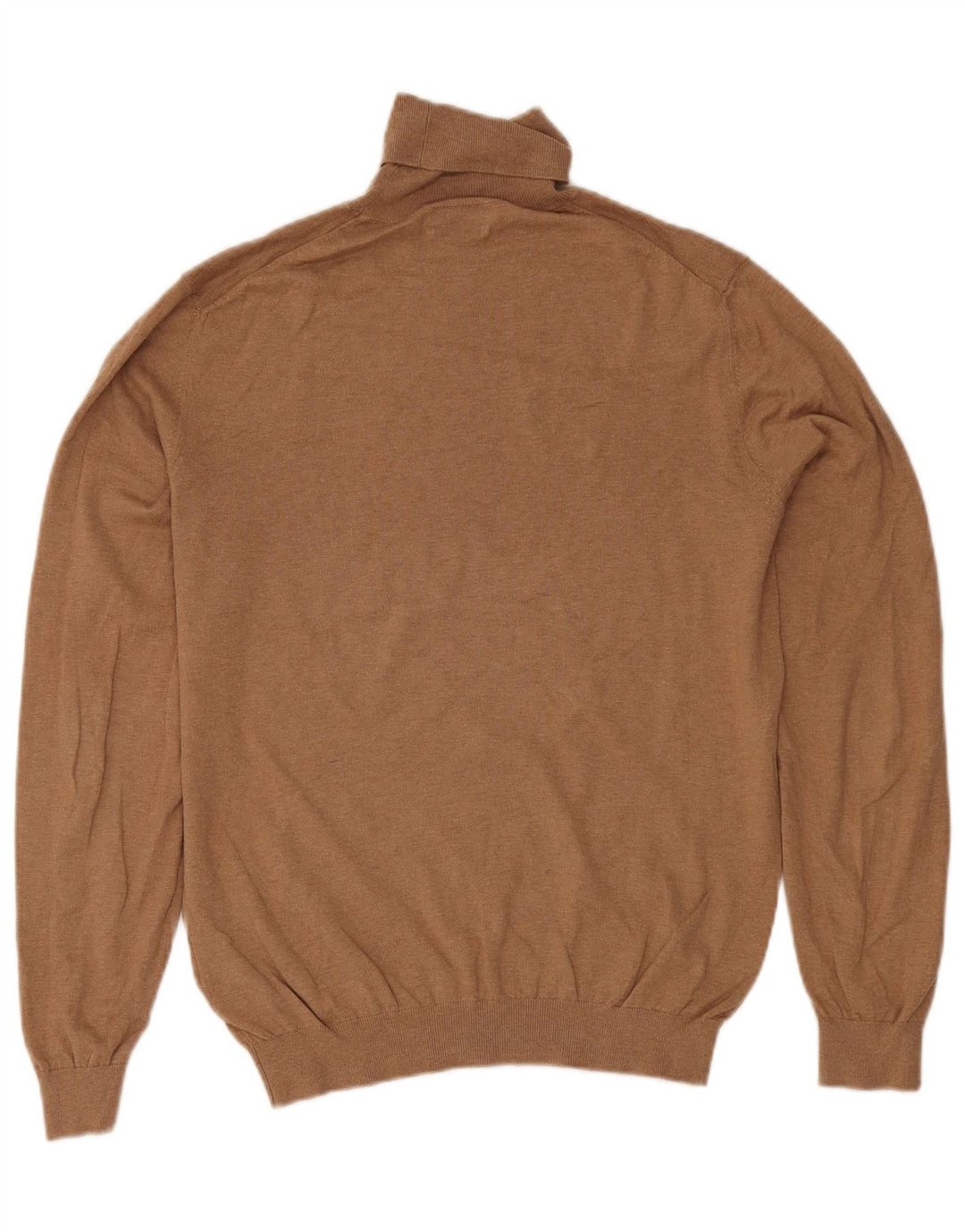 Massimo Dutti Maglione da uomo con collo alto e maglione grande in cotone beige