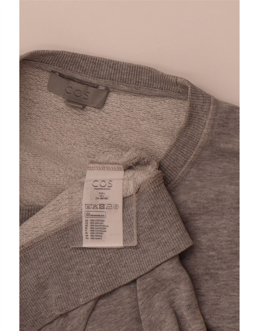COS Felpa da uomo Maglione grande in cotone grigio