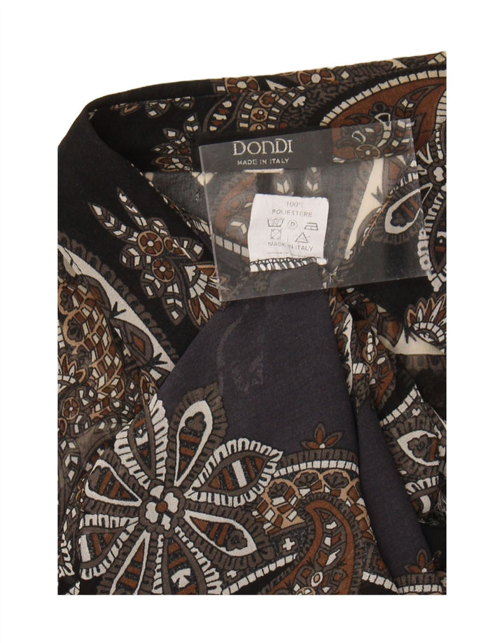 Camicetta trasparente da donna vintage UK 18 XL Poliestere Paisley marrone
