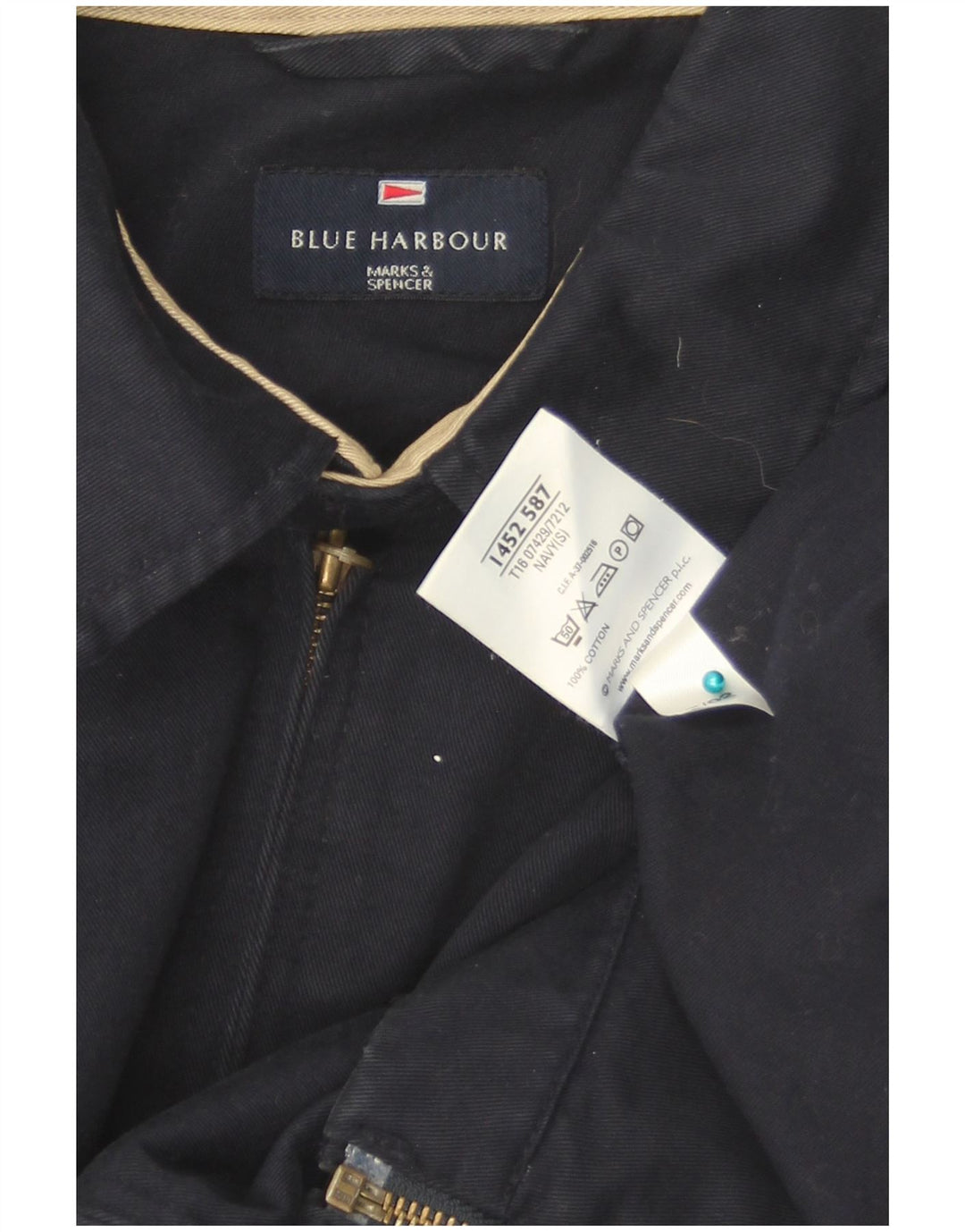 Giubbotto bomber da uomo Marks & Spencer blu Harbour UK 36 piccolo blu navy