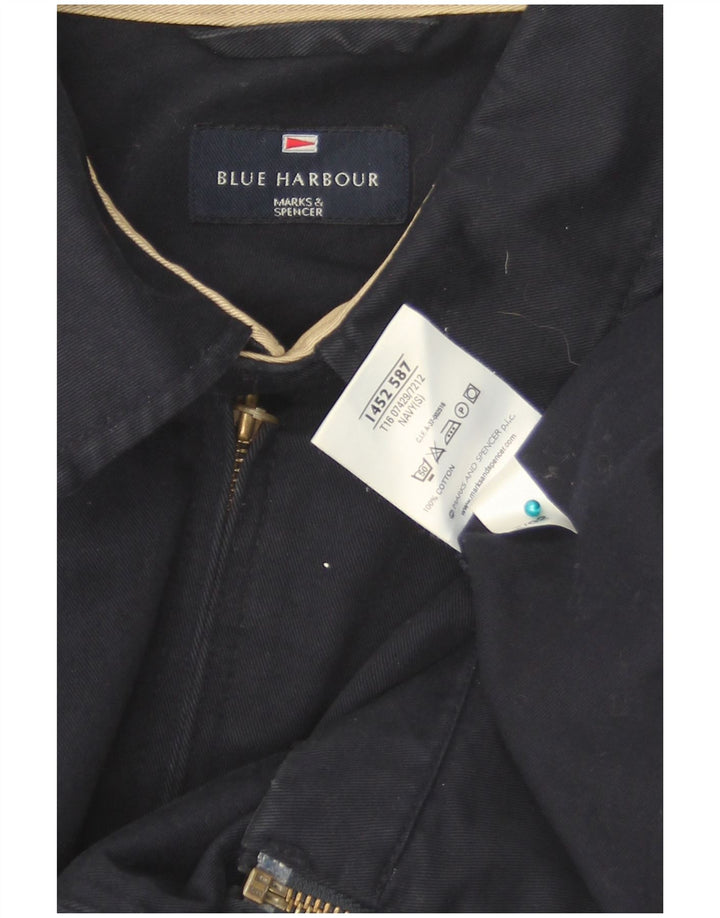 Giubbotto bomber da uomo Marks & Spencer blu Harbour UK 36 piccolo blu navy