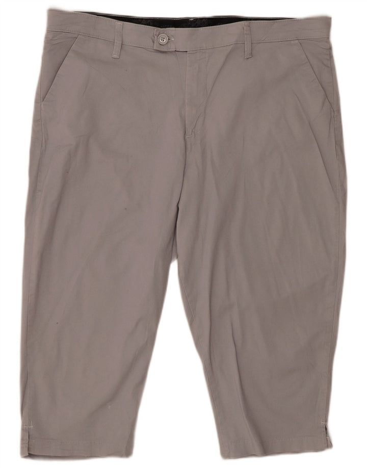 Bermuda da donna LEE Riders a vita alta US 16 2XL W38 Cotone grigio