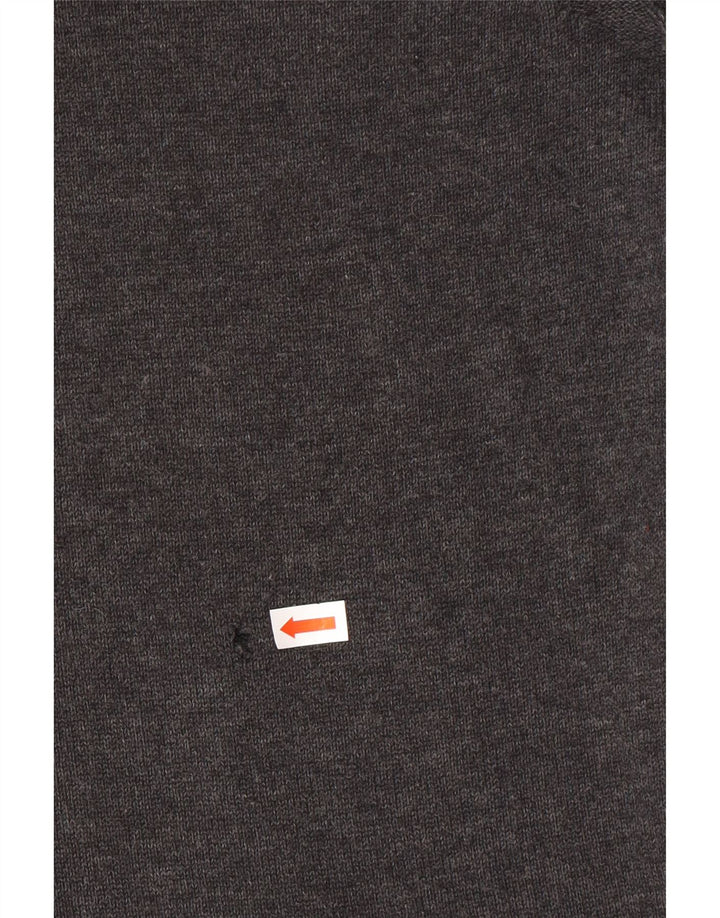 Maglione maglione girocollo da uomo HUGO BOSS in cotone grigio medio