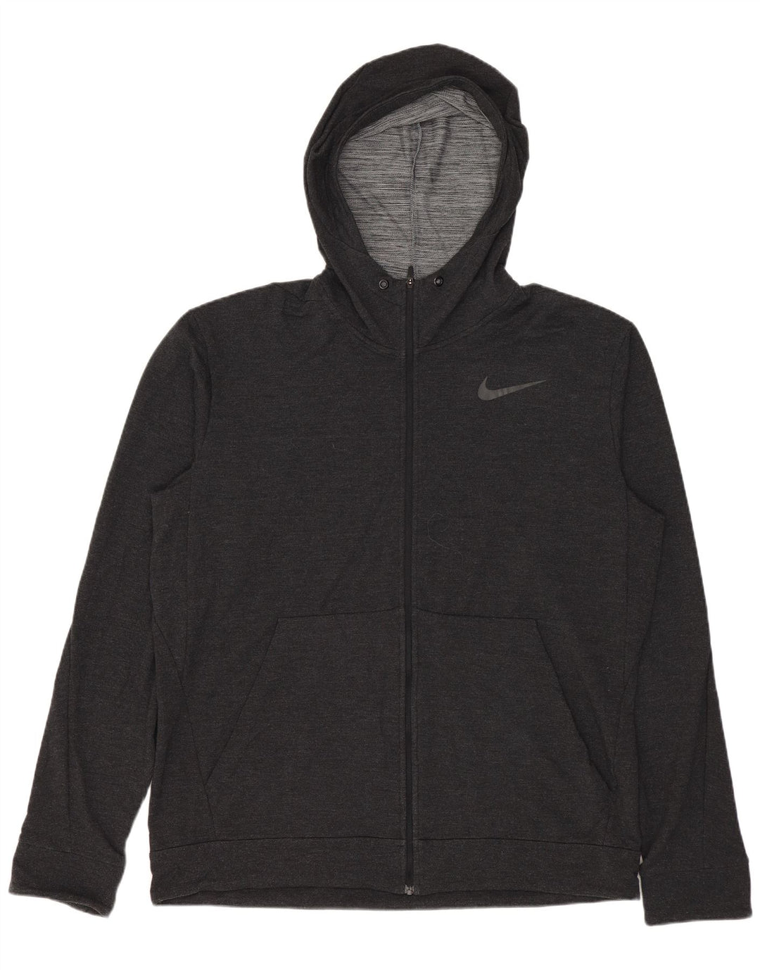 Felpa con cappuccio e zip Nike Dri Fit da uomo, grande, in rayon grigio