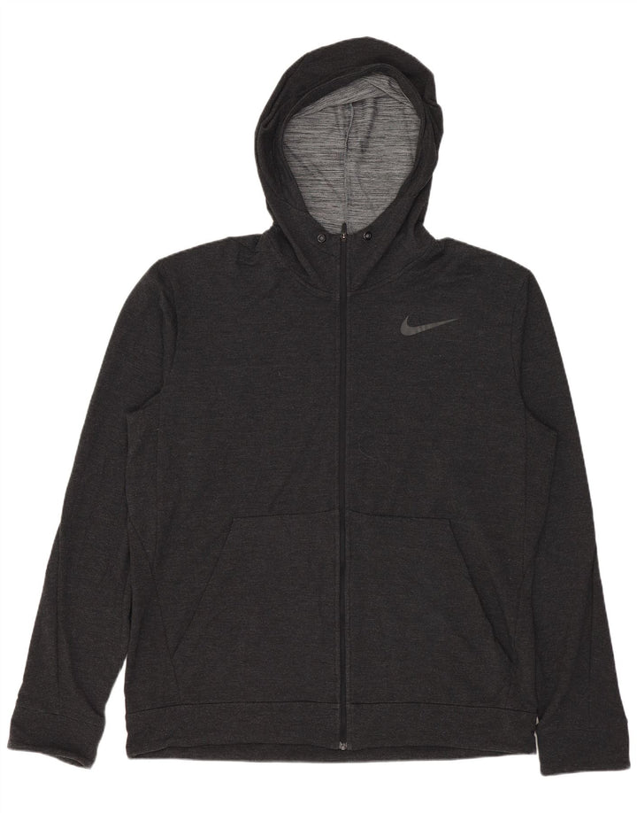 Felpa con cappuccio e zip Nike Dri Fit da uomo, grande, in rayon grigio