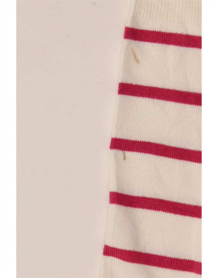 Maglione maglione girocollo da donna Marks & Spencer UK 10 piccolo a righe bianche