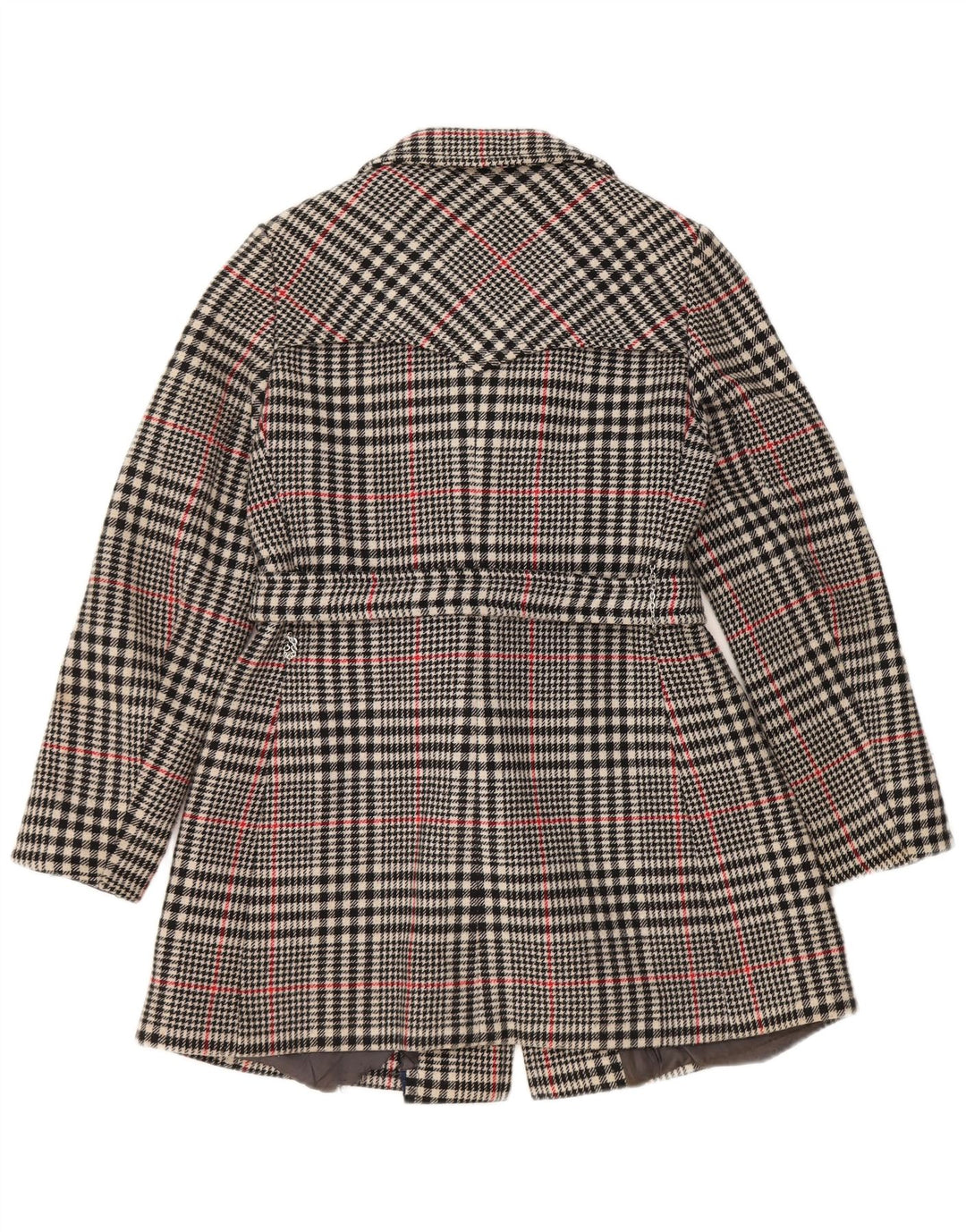Trench doppiopetto vintage da donna IT 46 a quadri grigi grandi